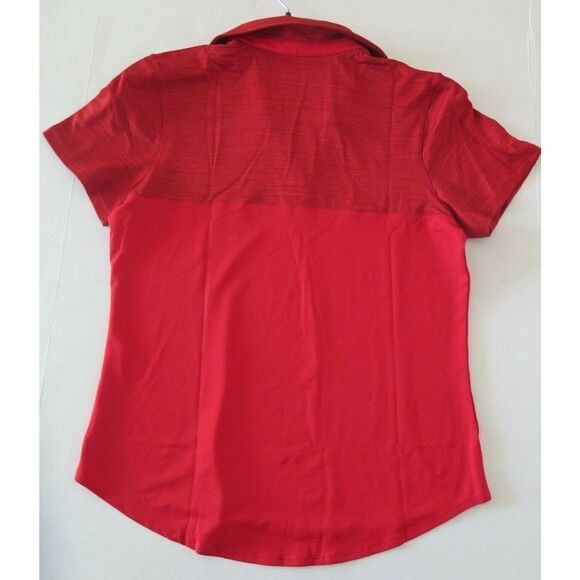 Under Armour 1348083 600 Women's Sz S Red Corporate Colorblock Short Sleeve Polo - Picture 2 of 5